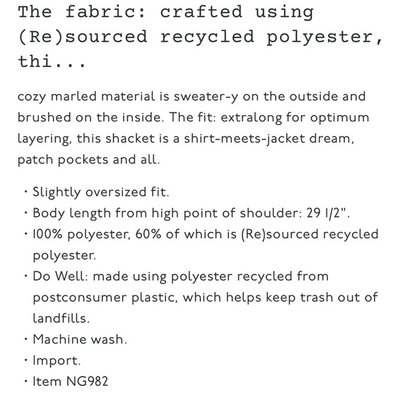 MWL (Re)sourced Sweater Fleece Shirt-Jacket - Picture 7 of 7